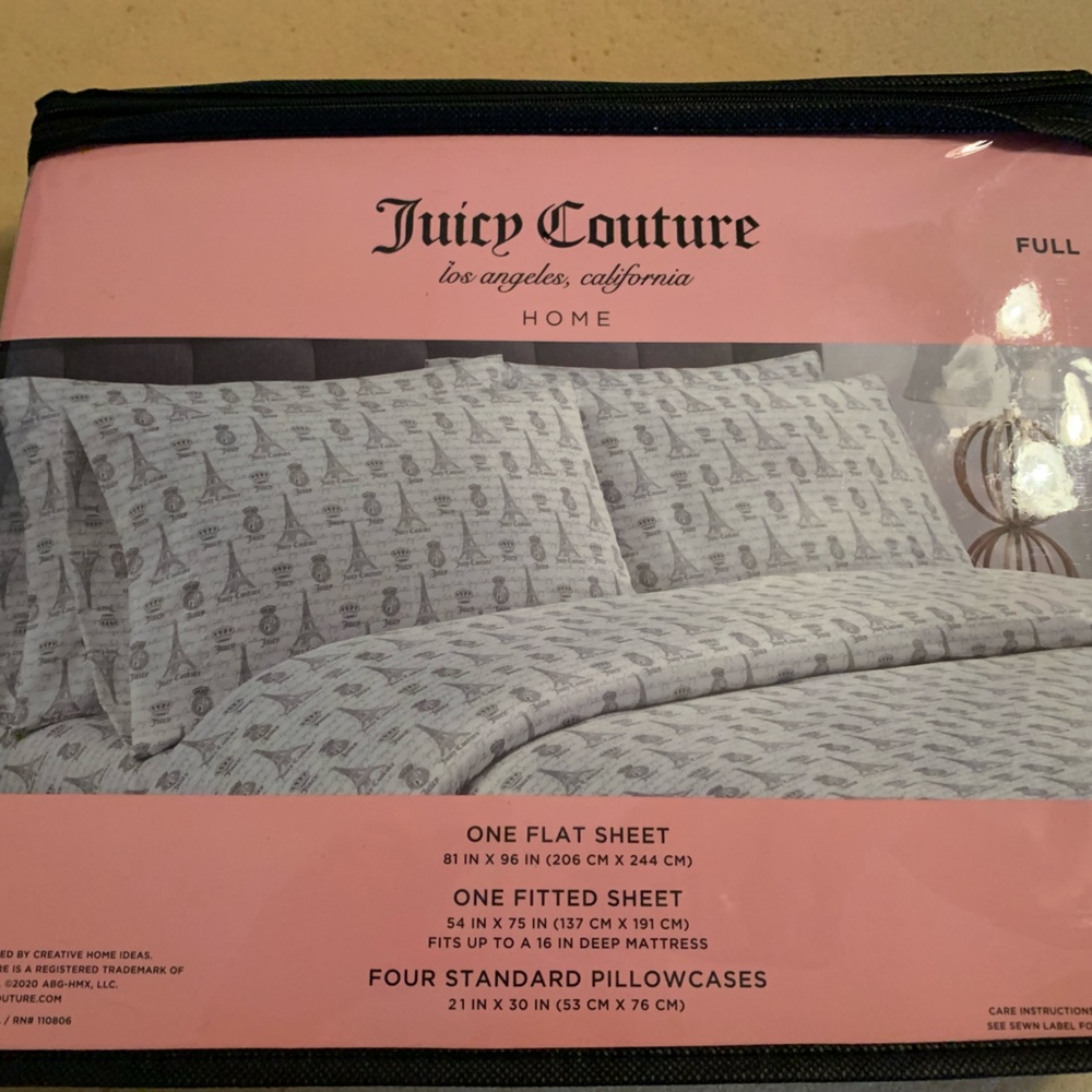 Full Size  Juicy Couture Sheet Set NEW